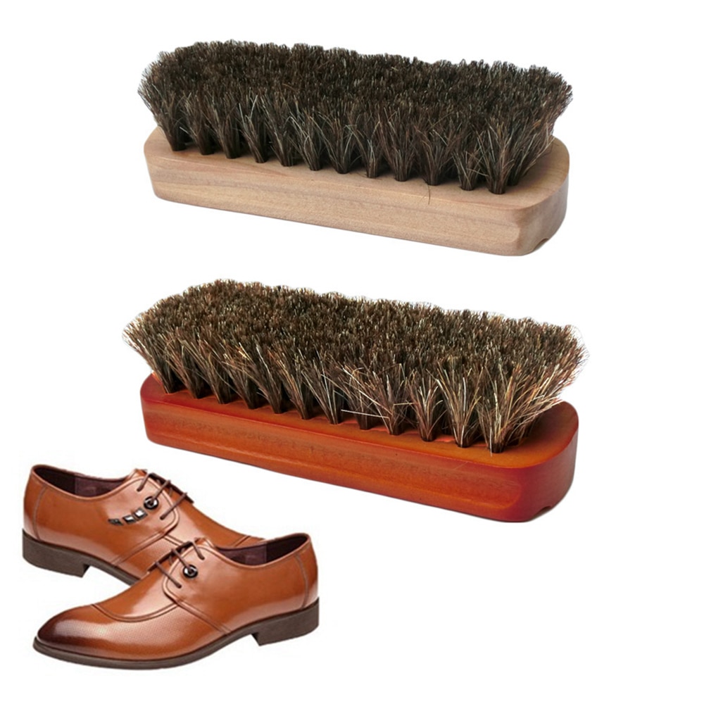 Sko børste polsk natur læder sko forsyninger til ruskind nubuck støvlesko børste træ håndtag rengøringsværktøj til hjemmet 1 stk