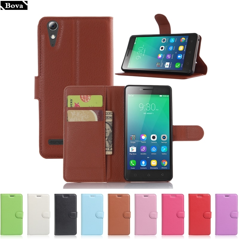 PU Leather Wallet Phone Case - for Lenovo A6010 - Card Holder & Kickstand - Protective Flip Cover