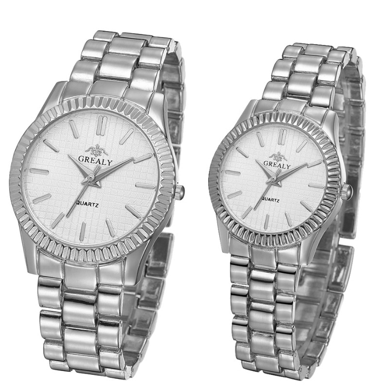 SZ38 Paar Horloges Klassieke Roestvrij Stalen Band Horloges