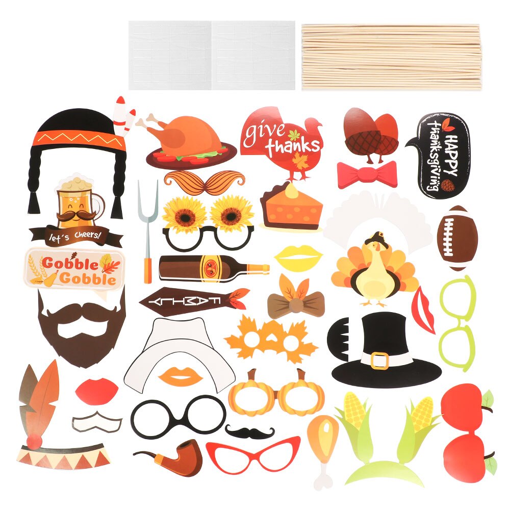 Fun Wedding Decoration Photo Props DIY Birthday Photobooth Props Photo Accessories Year Thanksgiving Event Party Supplies: 7-32PCS