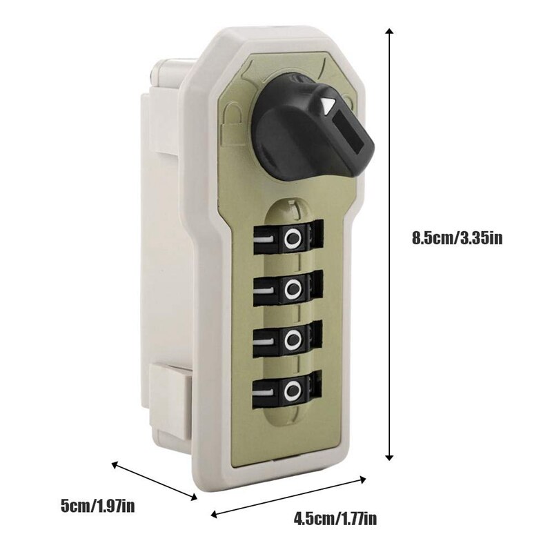 Combination Lock Wall Mounted 4 Digit Code Password Cam Cabinet Convenient Security Coded Lock with Key for Storage Box