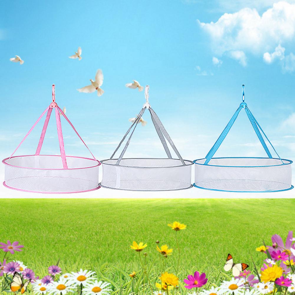 Single/Double Layer Drying Clothes Basket Socks Folding Hanging Mesh Rack Hanger