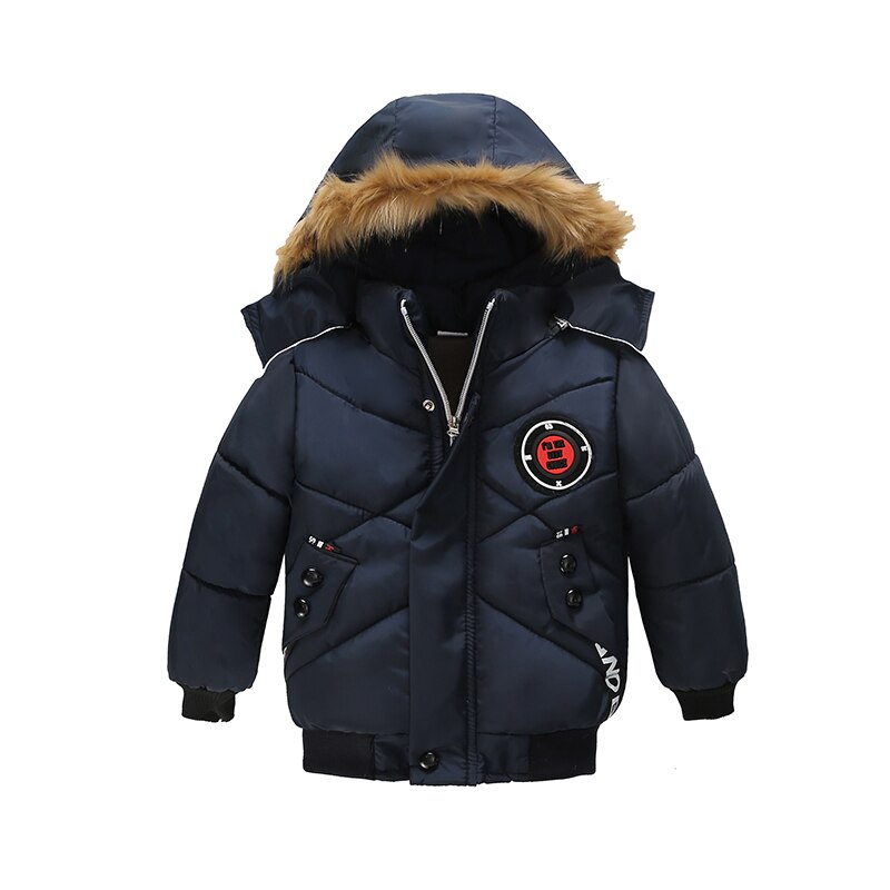 LZH enfants hiver vêtements d'extérieur à capuche manteaux bambin garçons doudoune enfants hiver vestes pour garçons vêtements rembourrés de coton: Navy blue / 5