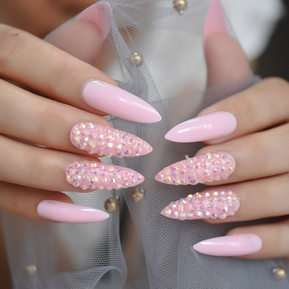 Bady, gelée rose AB, faux ongles Extra longs, pression personnalisée, Kit de pointes de styliste pour Nail Art