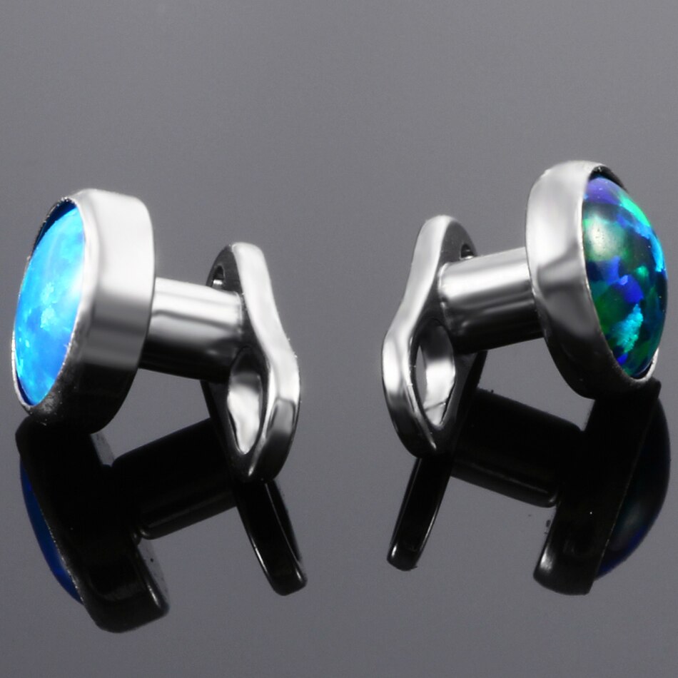1PC G23 Titanium Micro Dermal Anchor Set Base 2 Holes with Opal Stone Top Dermal Piercings Skin Diver Surface Rings Body Jewelry