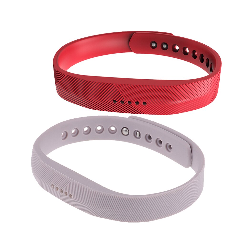 2 Pcs Vervanging Fitness Polsband Sport Workout Tracker Voor Fitbit Flex 2 Wit Rood