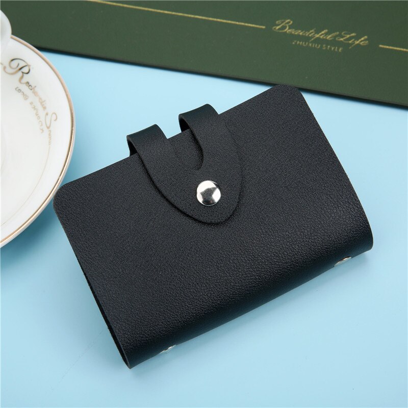 Leather Function 24 Bits Card Case Business Card Holder Men Women Credit Passport Card Bag ID Passport Card Wallet: 3