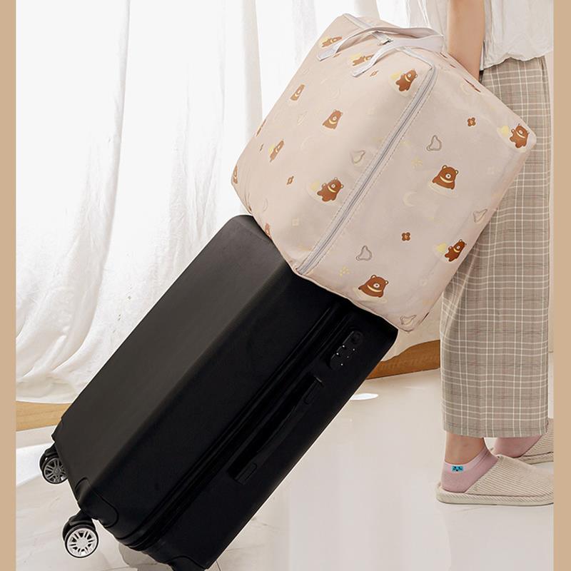 Thickened Quilt Storage Bag Durable Move House Organizer Handle Winter Clothing Storage Zipper Moisture-Proof Household Foldable
