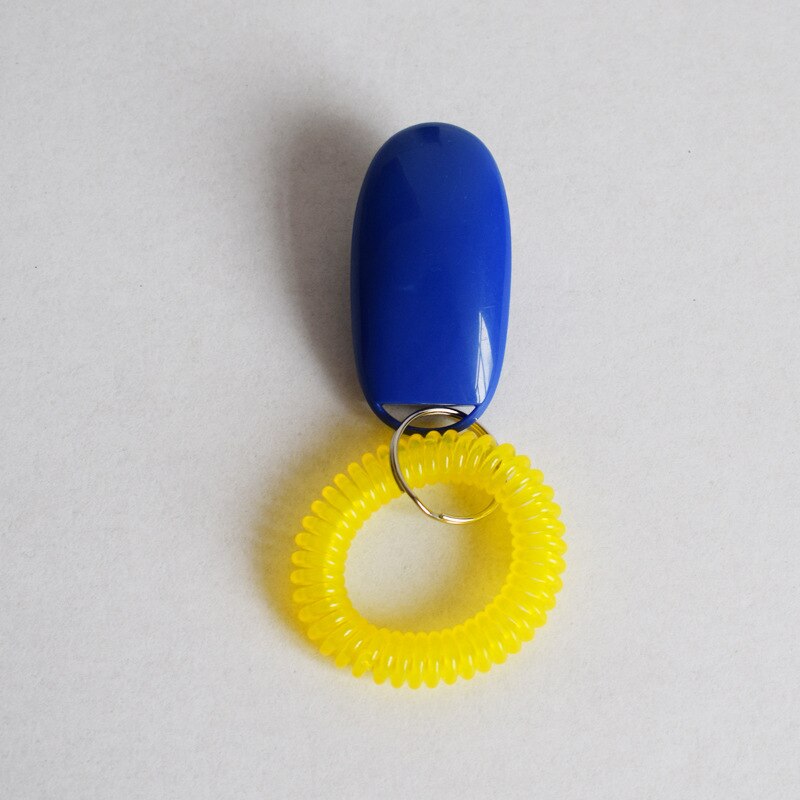 5pcs Pet Cat Dog Training Clicker Portable Dog Button Clicker Sound Trainer Pet Train Tool Wrist Strap Key Chain Accessory: navy blue