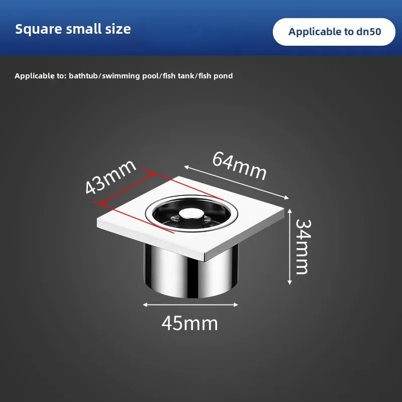 Fishbowl Drain Swimming Pool Drain Floor Drain Cover Shower Waste Drainer Against Hair Style Bath Stopper Bathroom Accessories: Blue