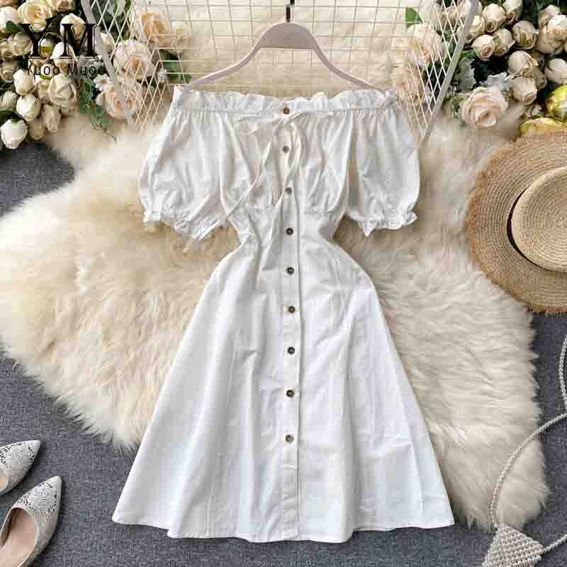 YuooMuoo Summer Women Ruffles Off Shoulder Mini Dr... – Grandado