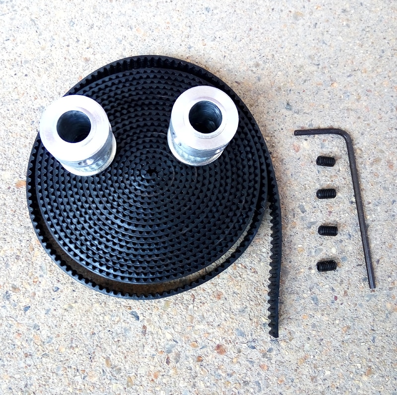 2pcs 20 teeth GT2 timing Pulley bore 5mm + 2 Meters GT2 timing Belt width 6mm for 3D printer CNC machine 2GT