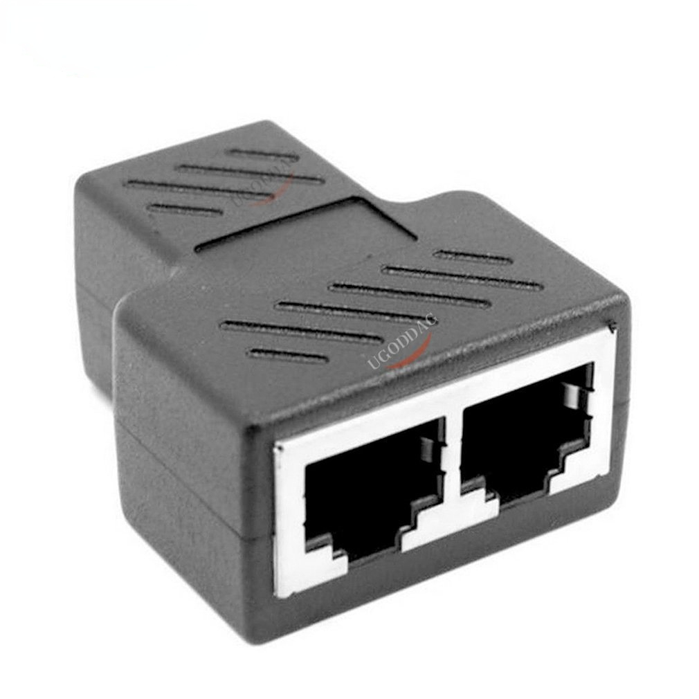 Practical RJ45 Network Splitter Adapter Port CAT5/6 LAN Ethernet Cable High Performance 1 to 2 Ways Dual Female Switching: Yellow