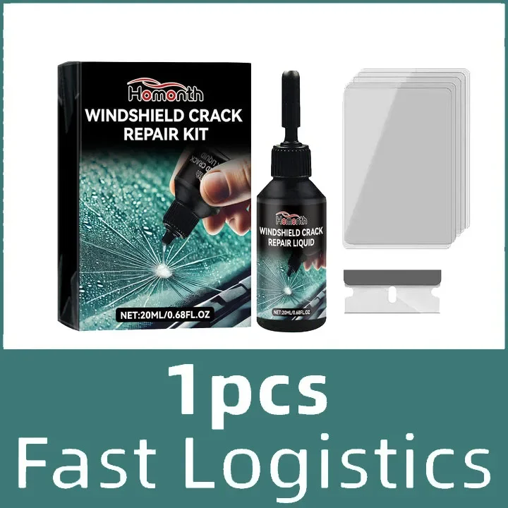 Reparationssæt til bilrude til ridser, revner og skår, reparation af glas, reparationsværktøj til køretøjsruder: Rød