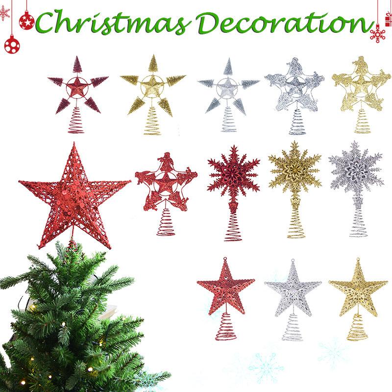 Various Types Cute Christmas Tree Top Star Christmas Star Tree Topper for Table Christmas Ornament Xmas Decor Event Supplies E