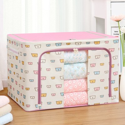 Car Trunk Organizer Fabric Storage Box Foldable Clothes Bag Laundry Blanket Pillow Toy Storage Cabinet Toolbox Quilt storage bag: 24L / Pink