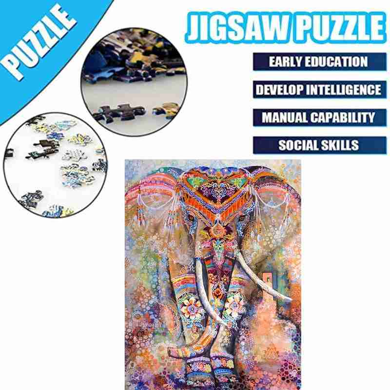 1000 Stuks Papier Legpuzzels Educatief Speelgoed Olifant Patroon Puzzels Interactief Spel Legpuzzels Speelgoed Voor Volwassenen Kids