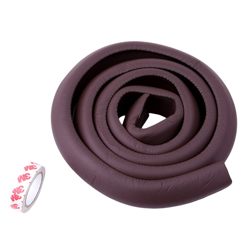 Table Edge Furniture Guard Corner Protectors Bumper Strip With Double-Sided Tape For Cabinets, Tables, Drawers: brown