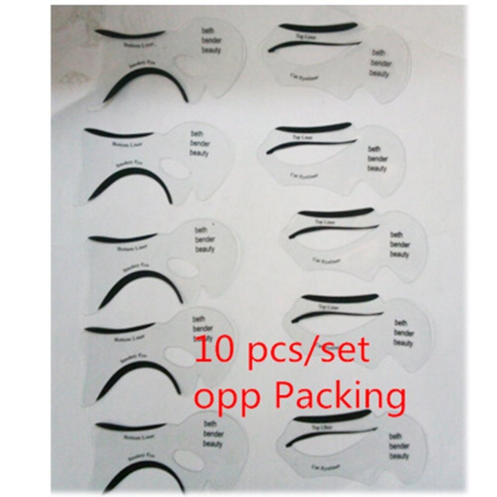 Set de 10 unidades de plantillas para delinear ojos, base de ojos ahumada y delineador de ojos de gato, útiles de maquillaje