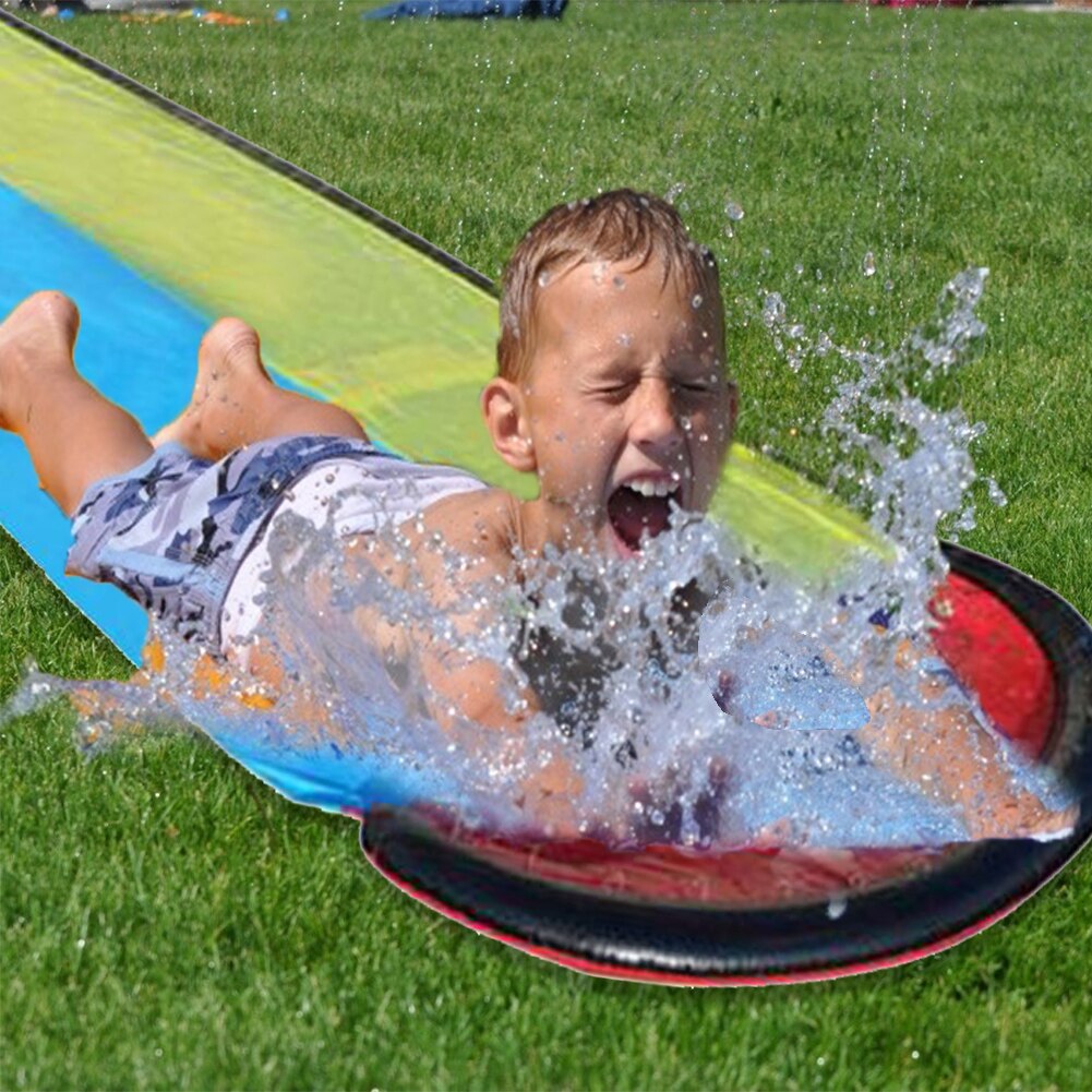 Dubbele Surf Water Slides Zomer Kids Pvc Outdoor Water Games Speelgoed Fun Gazon Gras Glijbanen Zwembaden Voor Kinderen Rodelen aquatique