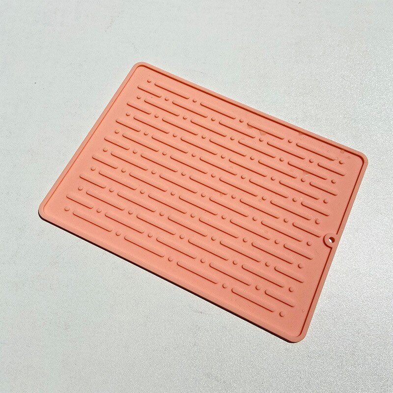 Duurzaam Siliconen Gerechten Protector Sink Mat Tafel Keuken Thuis Anti Slip Drogen Gerechten Afvoer Mat Hittebestendige Aanrecht Mat: Roze / S