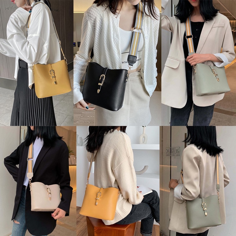 PU Women&#39;s Crossbody Bags Solid Color Shoulder Bags for Ladies Handbag Female Messenger Bags Waterproof Women Tote Bags