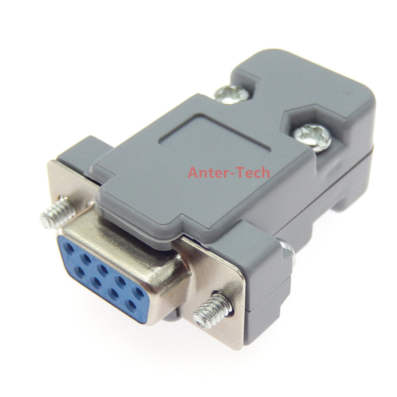 DB-9 DB9 RS232 conector macho hembra con enchufe D-Sub conector PCB de 9 pines carcasa protectora: Naranja