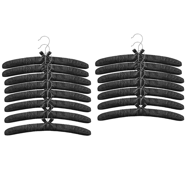 Cintres rembourrés en Satin de 15 pouces, cintre en soie pour vêtements de robe de mariée, manteaux, costumes, Blouse (noir, paquet de 15): Default Title