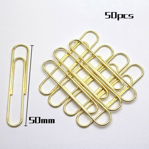 Clip de papel dorado, Clips de Metal, pinzas de agarre negro, para documentos, oficina, escuela, papelería, fotos, entradas, notas y letras, 50 Uds.: 01