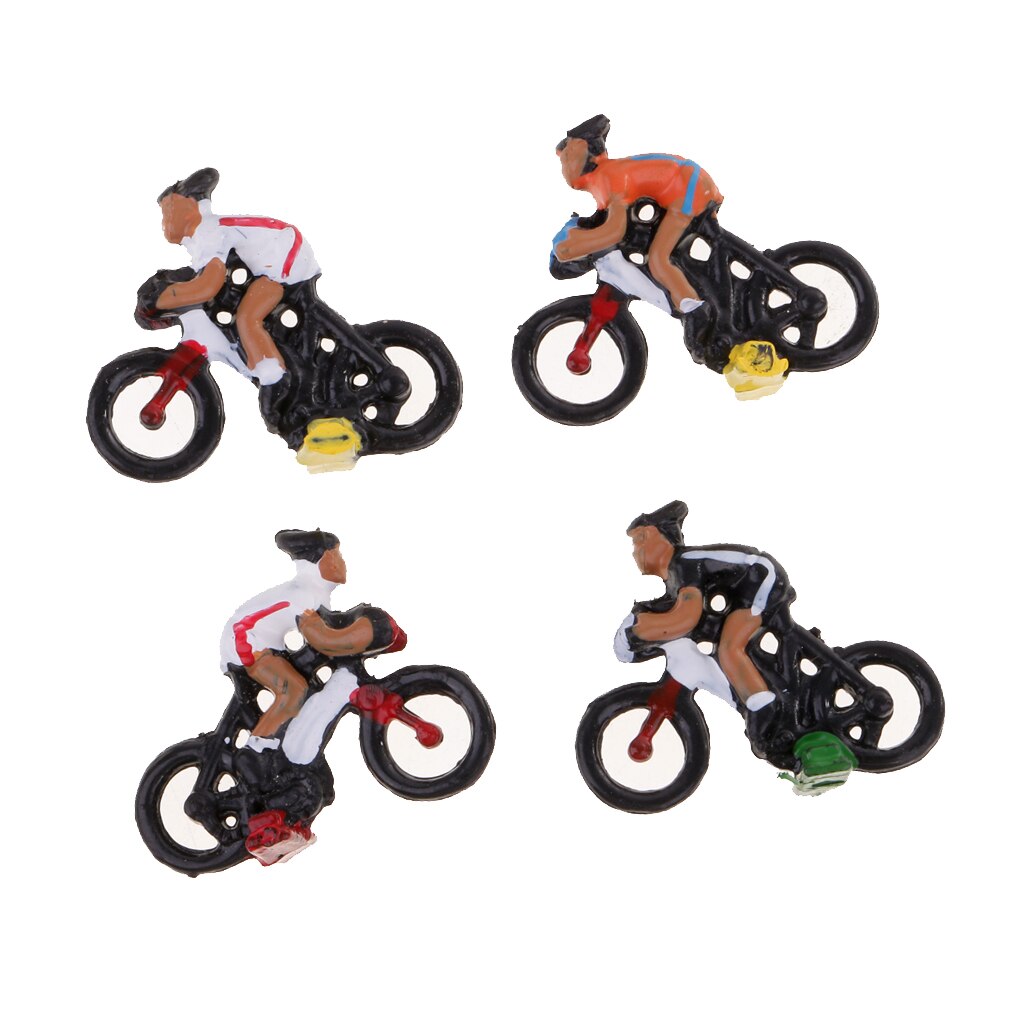 12 Stuks Diy Plastic Fietser Rider Miniatuur Model Collectibles Craft Voor Poppenhuis Trein Spoorweg Layout Onderdelen 1:87 Ho Schaal