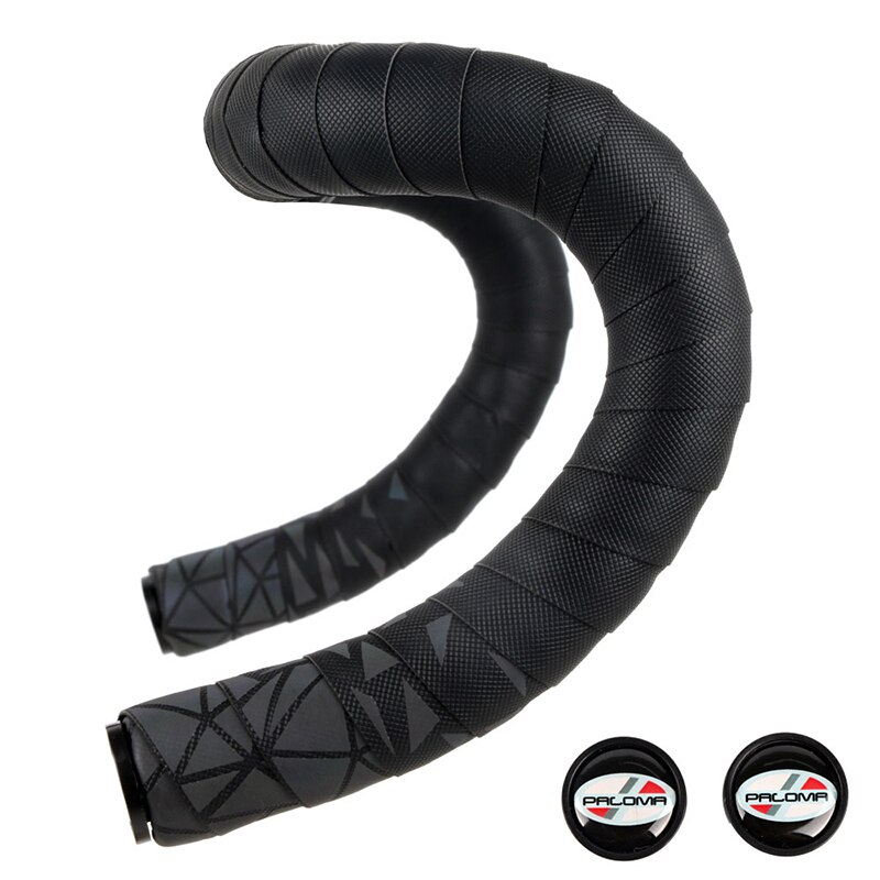 Landevejscykel styrtape eva pu cykelstang tape reflekterende regnbuedæmpende anti-vibrationsindpakning med 2 bar stik: Reflekterende farve