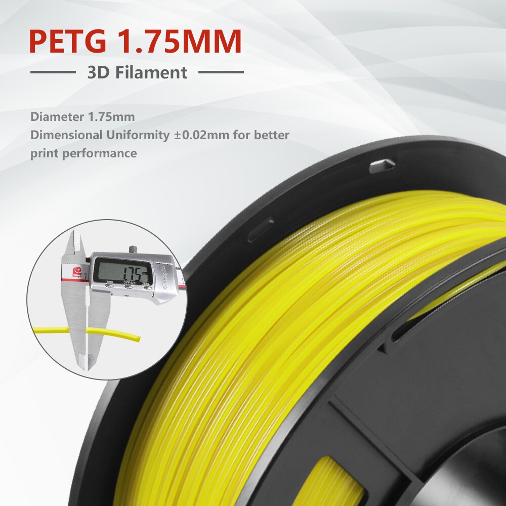 PETG 1.75mm Filament Tolerance +/-0.02mm 1kg 2.2lbs 3D Printer Filament s Spool For Creation DIY With Fast