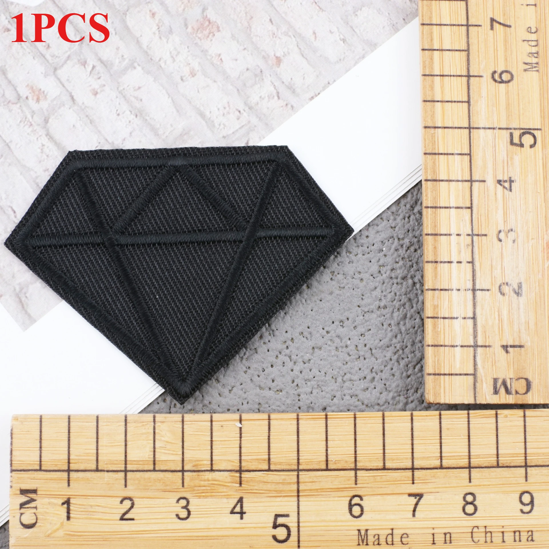 Parche adhesivo de sarga negra, bordado por ordenador, capítulo, niño, planchado de diamantes, pentagrama, bordado, pegatina de tela: Latón