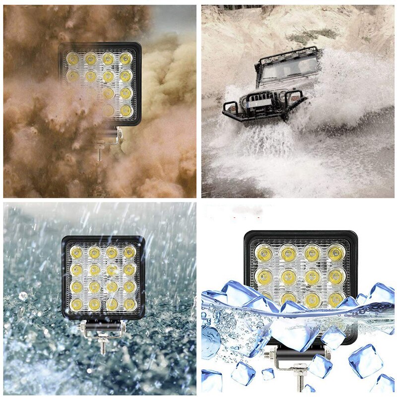 Led arbejdslys spotlight 12v led lys 4*48w bar til lastbil offroad lastbil 48w engineering køretøj søgelys bil forlygte
