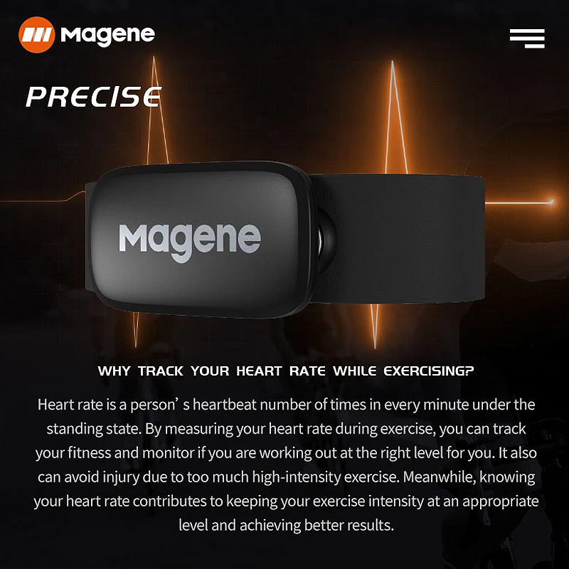Magene – capteur de fréquence cardiaque Mover H003, Bluetooth ANT, double , avec sangle de poitrine, ordinateur de cyclisme, vélo Wahoo Garmin, moniteur de sport