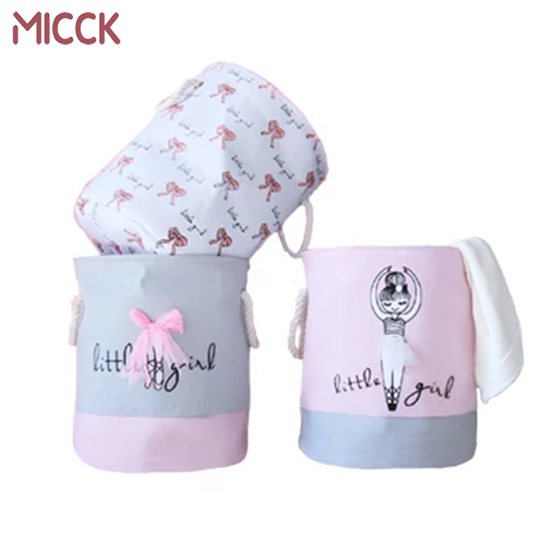 MICCK panier à linge, tissu moderne, pique-nique frais jolie fille, organisateur de vêtements, salle de bain, panier de rangement de jouets