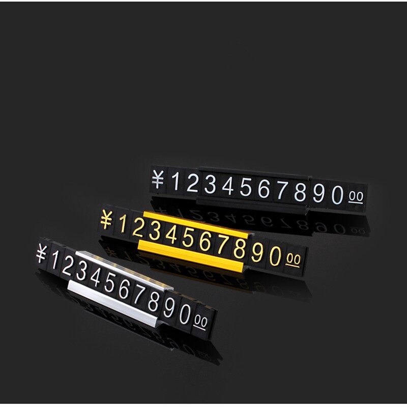 10 Sets Adjustable Number Letter Base Price Display Counter Stand Label Metal Ground Arabic Numbers Combined Price Cube Tag Kit