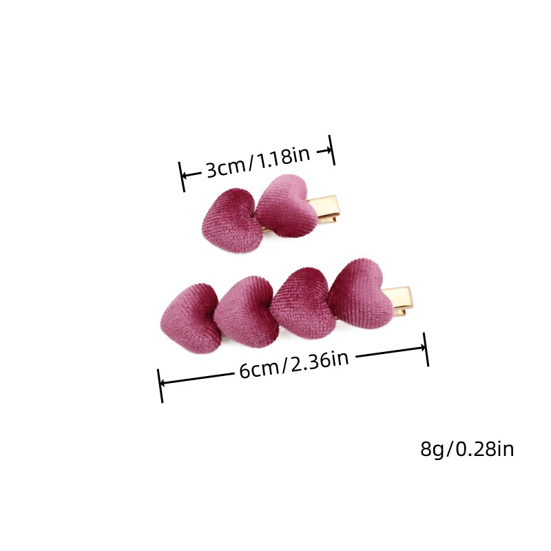 samt Liebe Haarspange eins süße Pony Clip Haarnadel weibliche Herbst und Winter Seite Clip für Mädchen Frauen Haar Zubehör