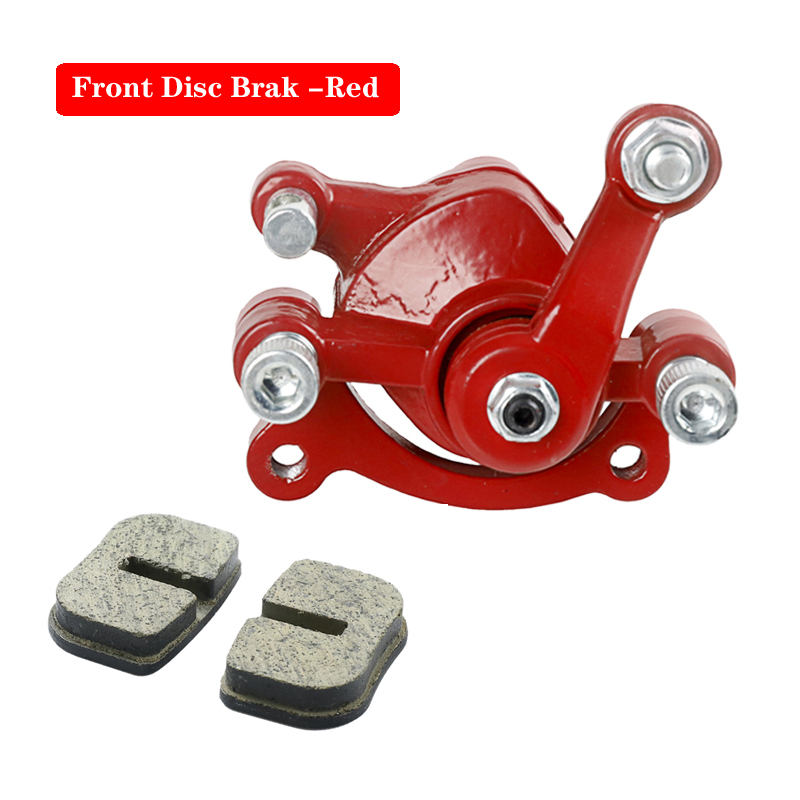 Främre bakre skivbromsok med belägg för 2- -takts 43cc 47cc 49cc kinesisk minimoto barn atv fyrhjuling dirt pocket bike bensinscooter: Röd