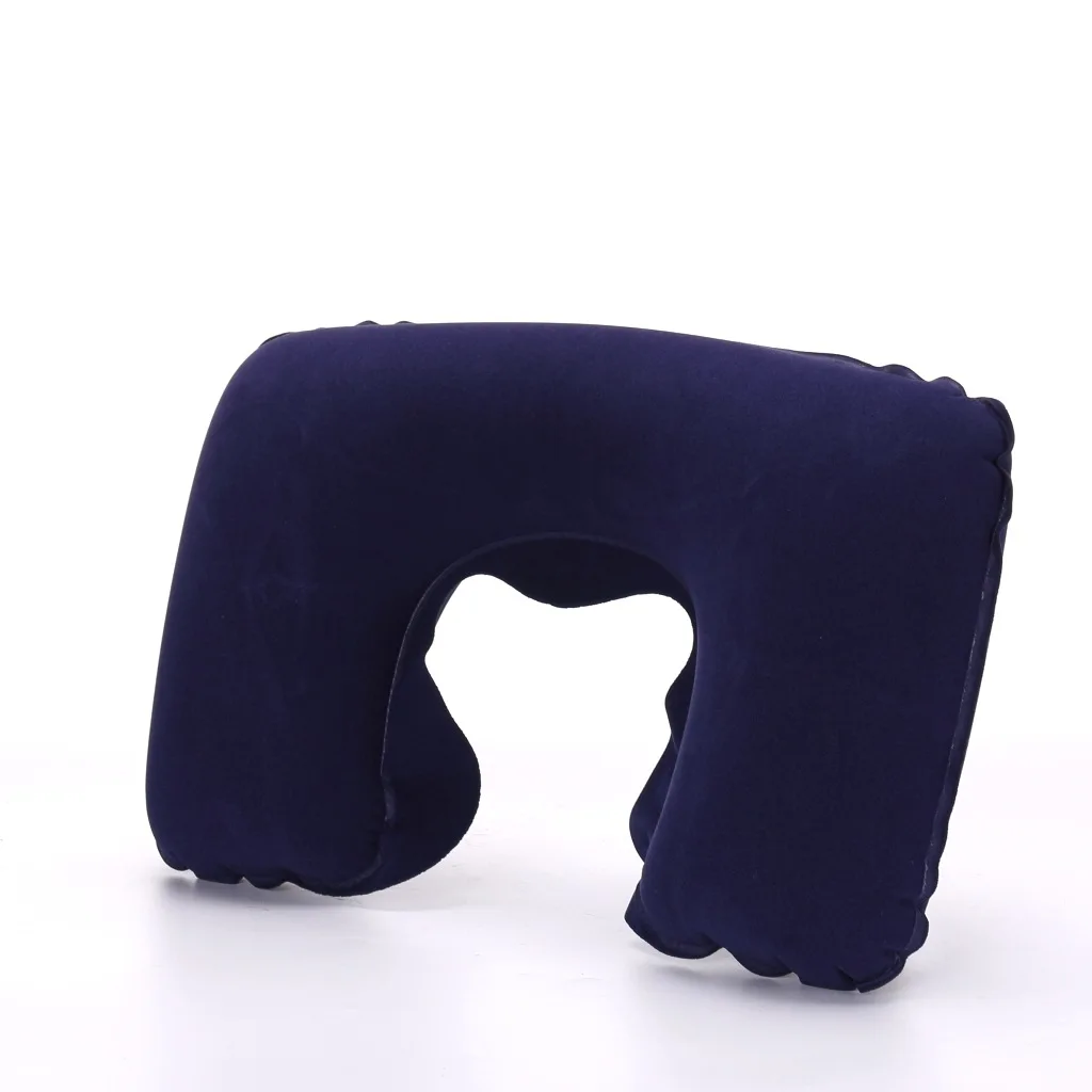 1/3/4Pcs Travel Pillow Car Air Flight Office Inflatable Neck Pillow Short Plush Cover PVC Support Headrest Soft Nursing Cushion: Clear