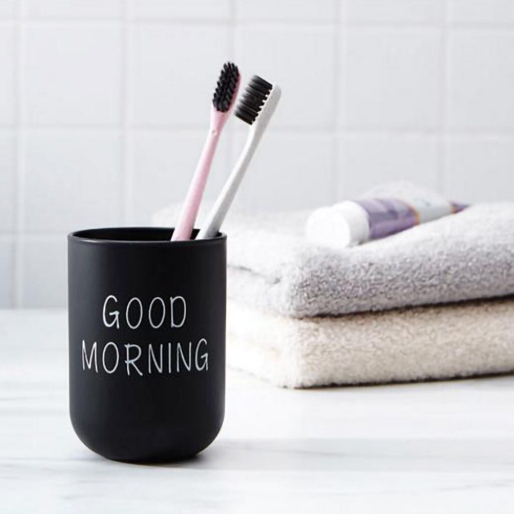 Escova de dentes do banheiro copo circular simples simples copo casal copos de dente bom dia carta padrão copos de dente 2020 dropshipping