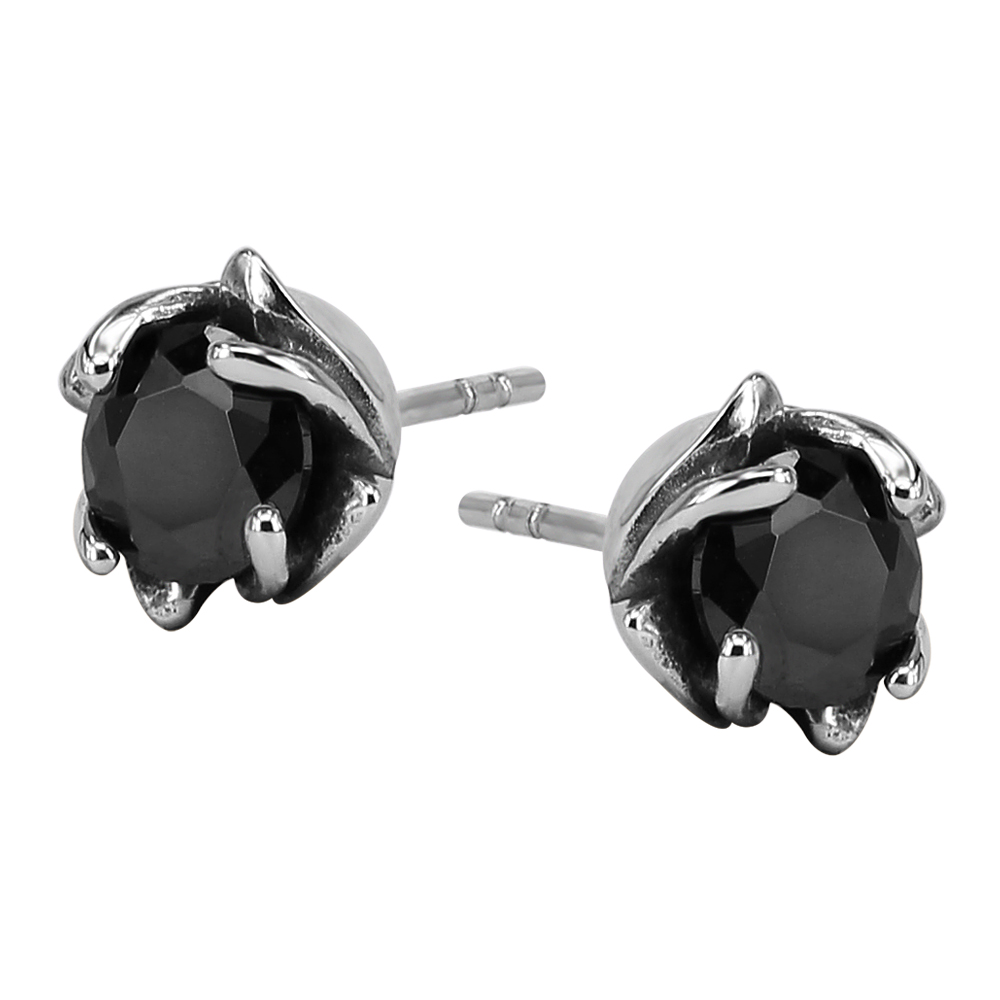 ZS 1 Pair Punk Skull Studs Earrings for Men Hip Pop 316L Stainless Steel Earring Stud Boys&#39; Rock Roll K Pop Ear Piercing Jewelry