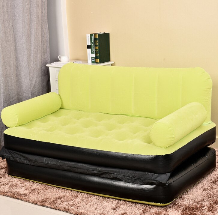 Flocking pvc five-in-one outdoor sofa bed water deck chair nap home sofa: Light Green