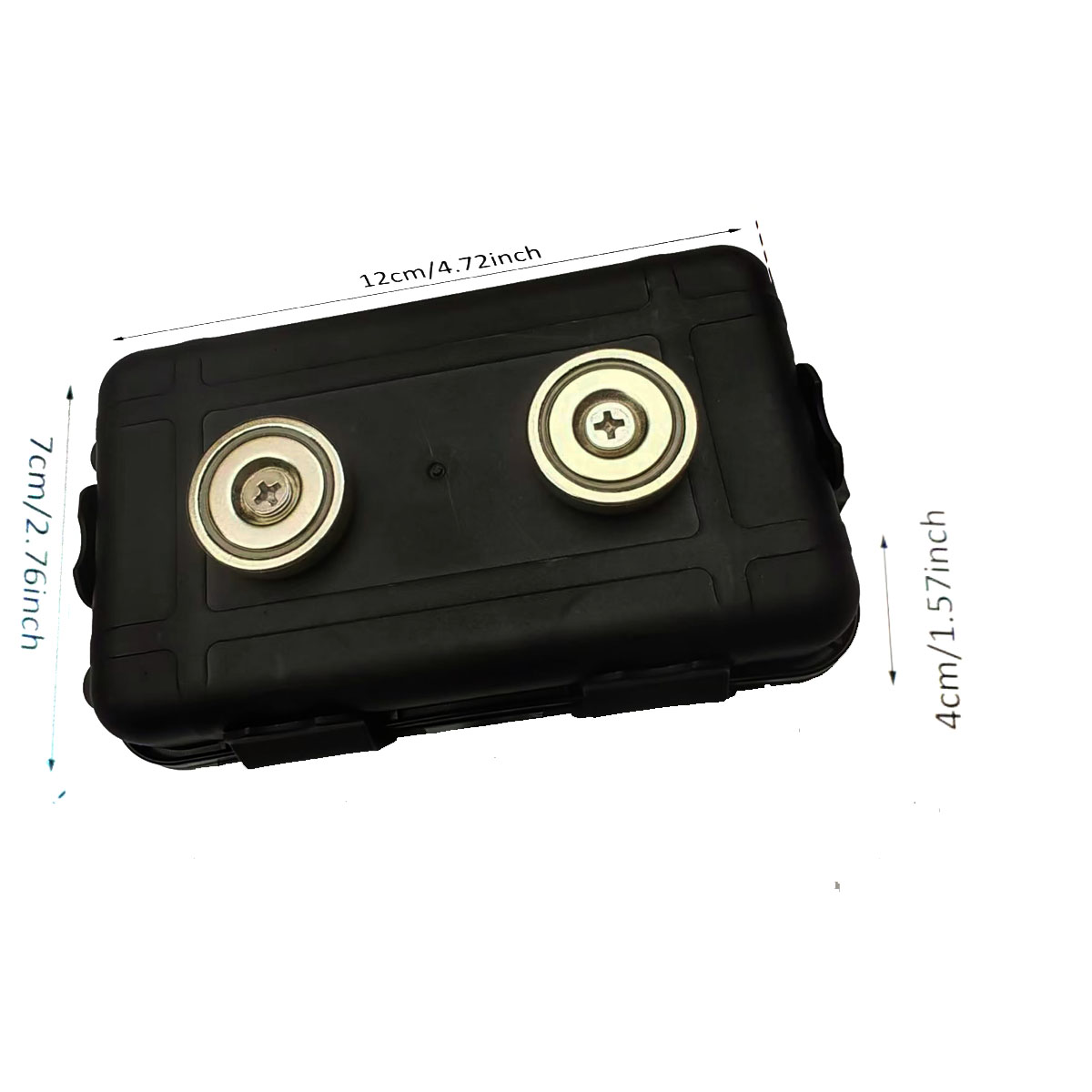 Mini boîte à clés magnétique pour voiture, cache-clé magnétique étanche, porte-clé polyvalent pour sous la voiture, boîte antirouille: Black