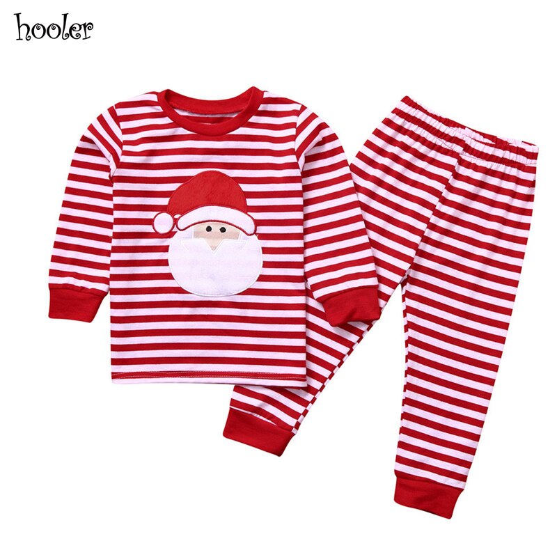 Weihnachten Kleidung freundlicher Baby Jungen Mädchen Weihnachten Santa Plaid Spitzen + Hosen Pyjama Nachtwäsche Boutique freundlicher Kleidung vestaglia Tussi: rot / 5-6 Jahre