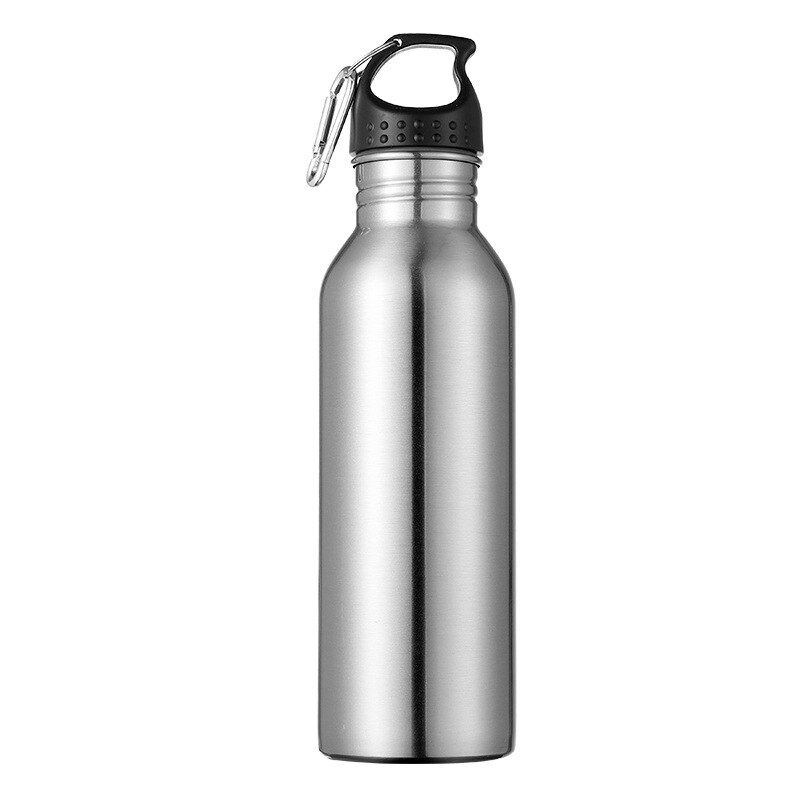 Botella de agua de 750ml para ciclismo y acampada, botella de agua deportiva de acero inoxidable para exteriores, taza de bebida deportiva de Metal portátil: C