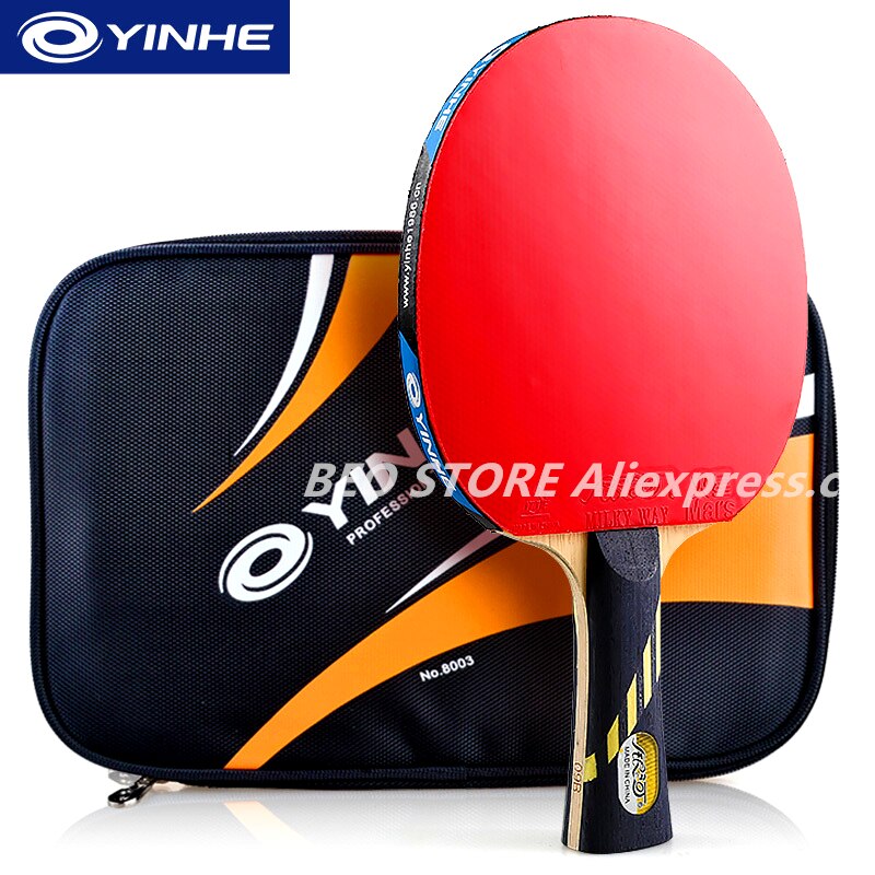 Yinhe 9-Ster Racket Galaxy Hout + Carbon Off + + Pips-In Rubber Tafeltennis Rackets Ping Pong bat: 9-star FL with bag