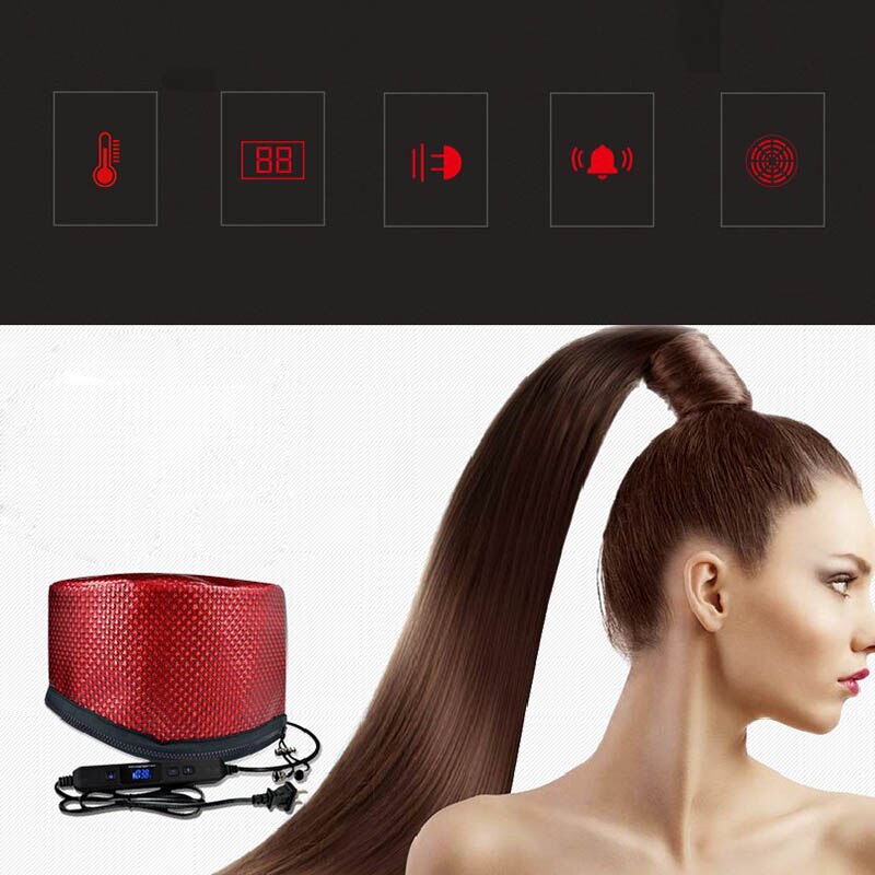 Elektrische Verwarming Föhn Cap Timing Verstelbare Temperatuur Met Lcd Monitor Verdamping Cap Steamer Cap Voor Thuis Barbershop U