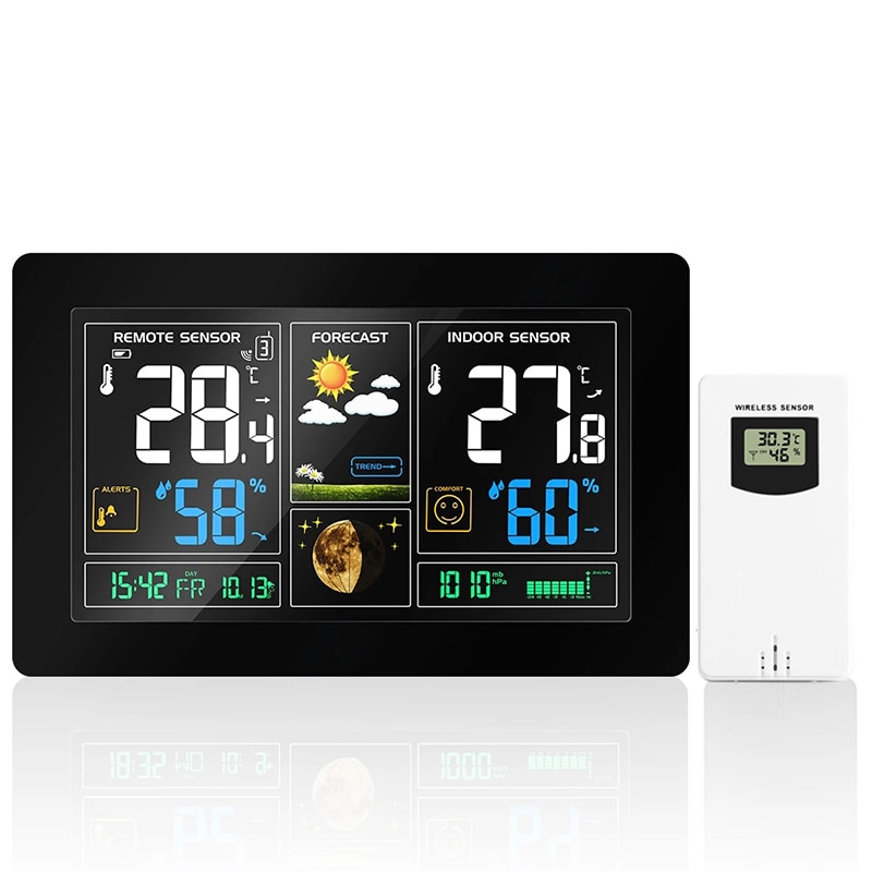 Digitale Display Weerstation Wireless Indoor Outdoor Sensor Thermometer Hygrometer Klok