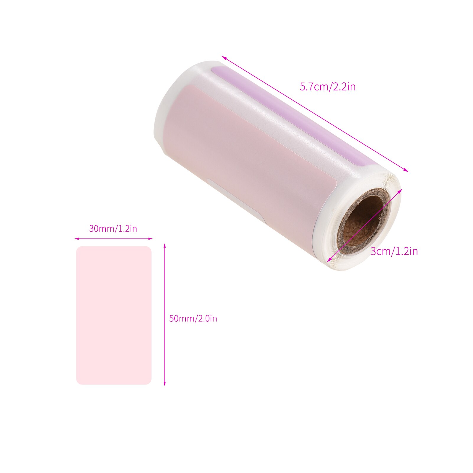 3 rotoli etichette termiche rotolo di carta termica autoadesiva senza BPA 2x1.2 pollici 100 etichette/rotolo per stampante termica Poooli PeriPage